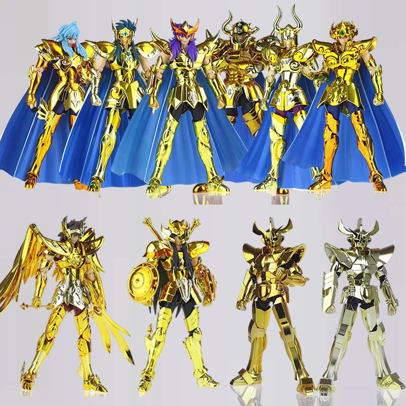 CS Model Saint Seiya Myth Cloth EX Leo/Lion Aiolia 24K With Phoenix Ikki Head 2.0 Gold Knights of the Zodiac Action Figure