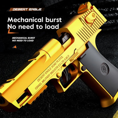 Desert Eagle - Black Automatic Shell Ejection Toy Gun Weapon Burst Soft Bullet Pistol Boys Gift Outdoor Game