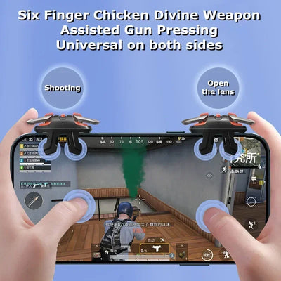 G6 Mobile Phone Gaming Accessories Gamepad Controller for PUBG Aim Shooting L1 R1 Alloy Key Button Game Trigger for IOS Android