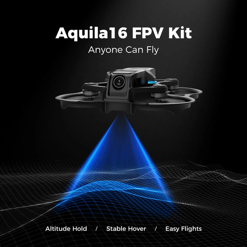 BETAFPV Aquila16 FPV Kit ELRS 2.4G LiteRadio 2 SE VR03 FPV Goggles Aquila 25-350mW VTX 1102 18000KV Quadcopter Racing Drone