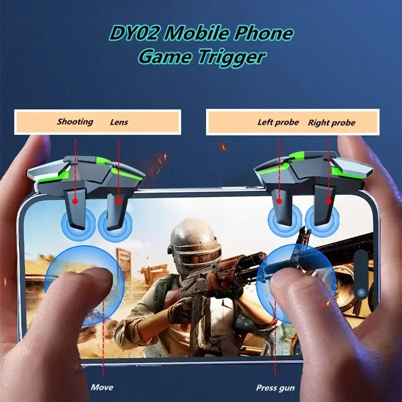 2Pcs NEW 6 Fingers Mobile Phone L1 R1 ABS Key Button PUBG Game Trigger for IPhone Android Universal Gamepad Joystick Controller