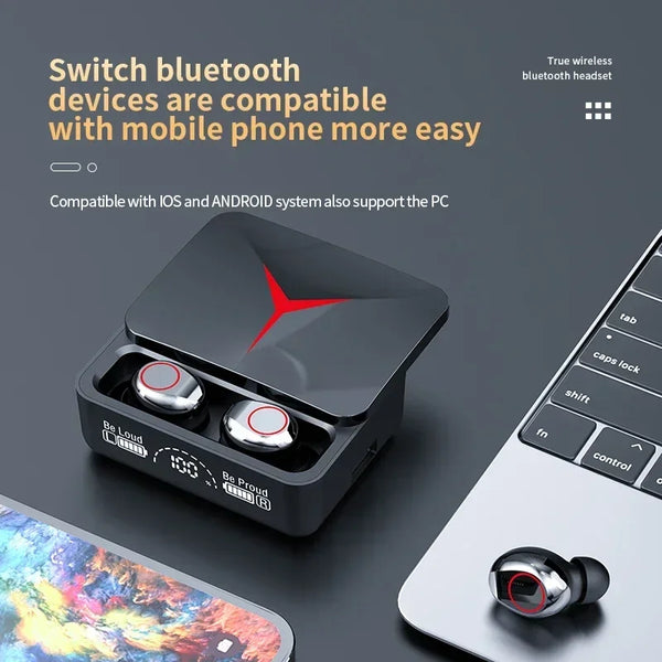 Headsets LED Display TWS M90 M10 F9 Wireless Headphones Bluetooth 5.3 Touch Control Gaming Earphone Sport Earbuds 9D Hifi Stereo