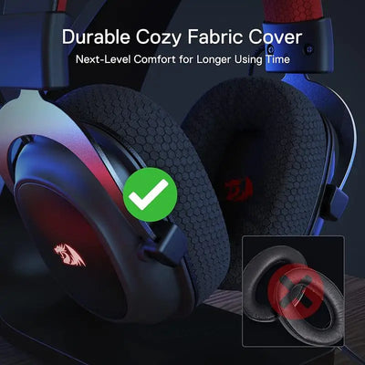 Redragon H510 PRO Zeus-X RGB Wireless USB Gaming Headset - 7.1 Surround Sound 53MM Audio Drivers Memory Foam Ear Pads Headphone