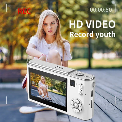 4K HD Digital Camera for Children 18x Autofocus Point & Shoot Camcorder Cameras Vlogging Video Camera for Beginner Photography