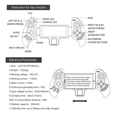 Ipega Gamepad PG-9023 Wireless Bluetooth Telescopic Game Controller Joystick for ipad Android IOS Phone Tablet PUBG Moible