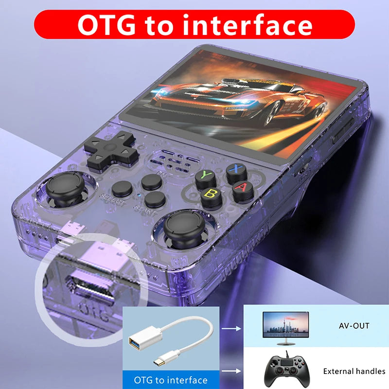 r36s Video Game Consoles Retro Handheld Game Players Linux System Pocket Video Player 64GB 3.5in IPS Screen Gaming Consolas Gift