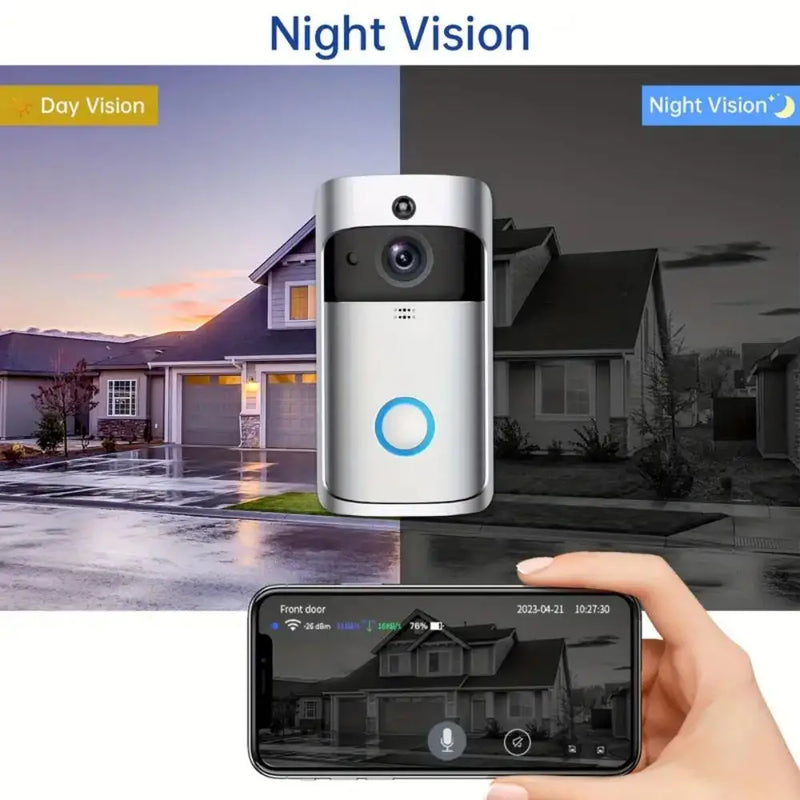 Wireless WiFi Video Doorbell Camera PIR Human Detection Cloud Storage Outdoor Door Bell Intercom Smart Home Security Protection