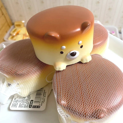 Cheese Puppy Cake Slow Rising Squeeze Toys Creative Animal Bread Squishy Food PU Soft Anti Anxiety Fidget Stress Relief Toy