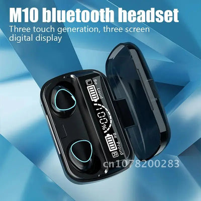 Wireless Headphone Earphone Stereo Sports Waterproof Earbuds Headsets With Microphone M10 TWS Bluetooth 5.1 Earphones 2200mAh