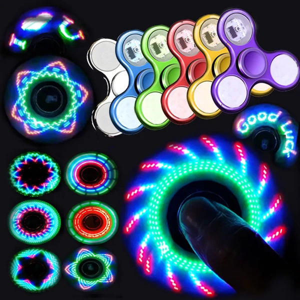 6 Colors Creative LED Light Luminous Fidget Spinner Changes Hand Spinner Golw In The Dark Stress Relief Toys Gifts for Kids