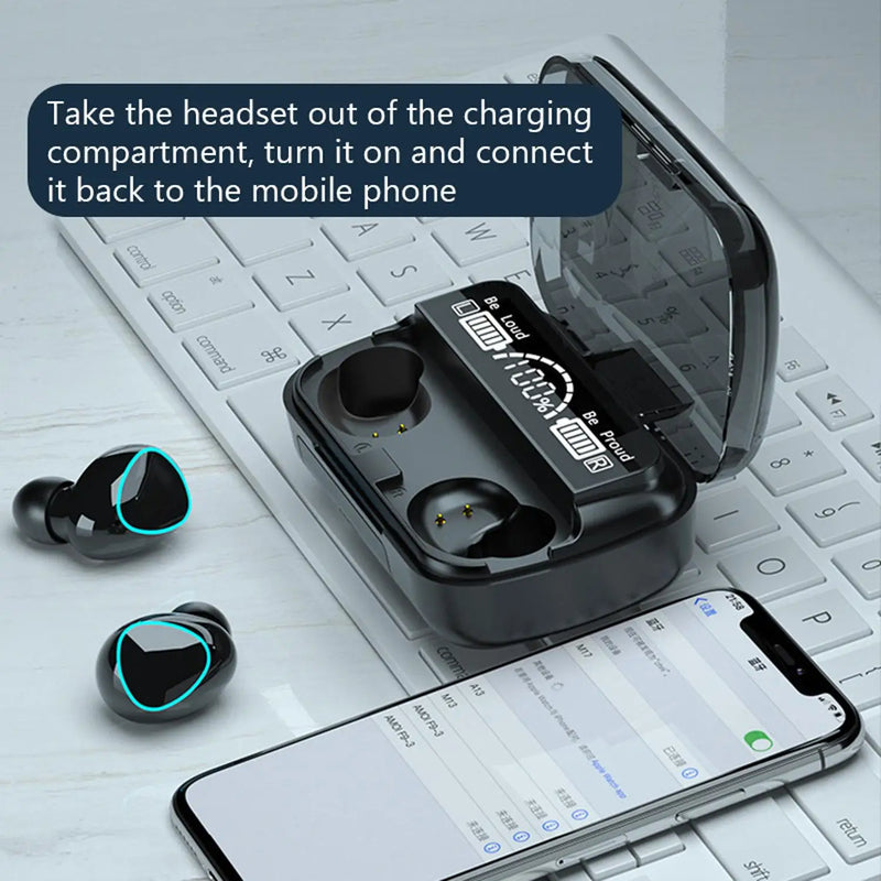 M10 TWS Fone Bluetooth Headphones with Mic Earbuds 3000Mah Charger Box Wireless Earphones LED Display Wireless Bluetooth Headset