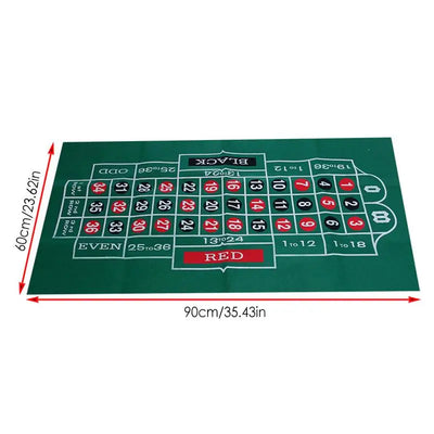 Double-Sided Poker Game Mat Craps Table & Blackjack Casino Felt Roll-up Casino Roulette Tabletop Mat For Party Bar Board Game