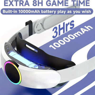 Elite Strap for Meta Quest 3 VR Headset Fast Charging Head Strap with 10000mAh Battery Extend VR Playtime for Quest3 Accessories