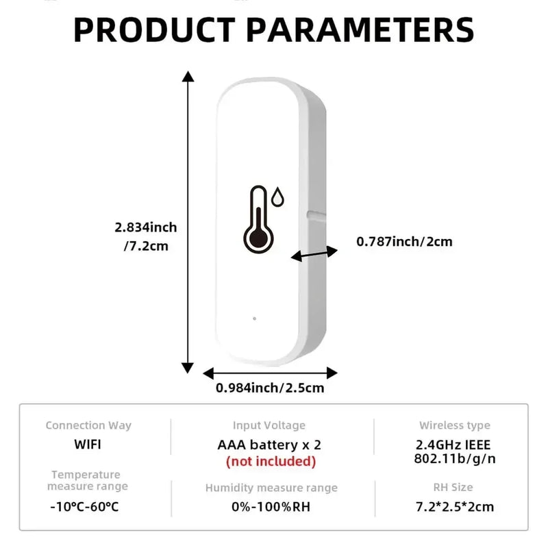 Tuya Smart WIFI Temperature Humidity Sensor  APP Remote Monitor For Smart Home Smart Life Works With Alexa Google Assistant