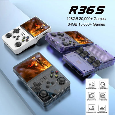 R36S Handheld Game Console 3.5 Inch IPS Screen Retro Game Console Linux System Screen Portable Pocket Video Player Xmas Gift